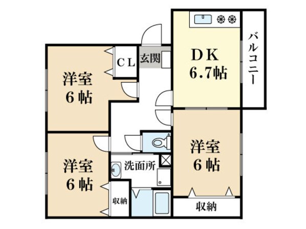 ルミエール興戸の物件間取画像